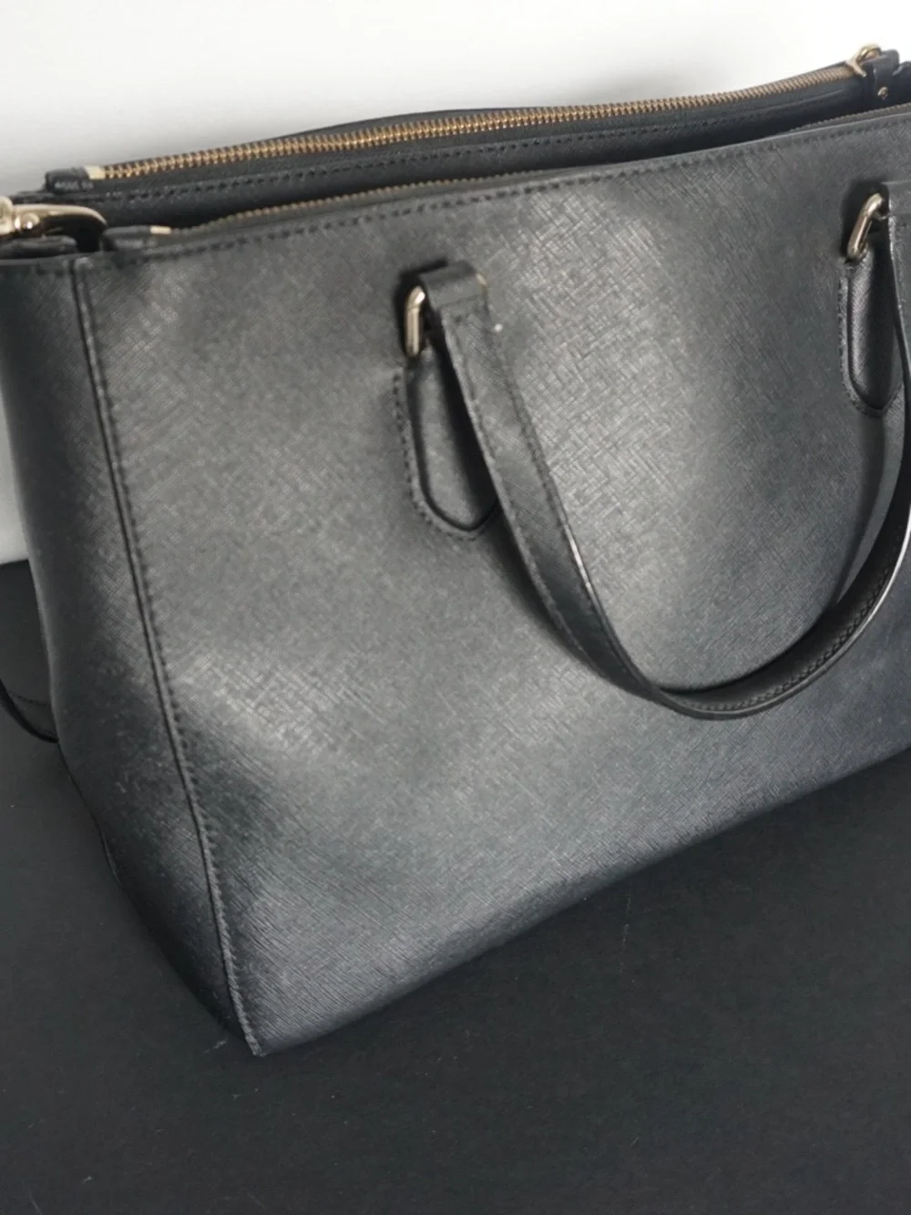 kate spade new york Black Satchel Top‎ Handle Bag, Detachable Strap, Zip, Gold